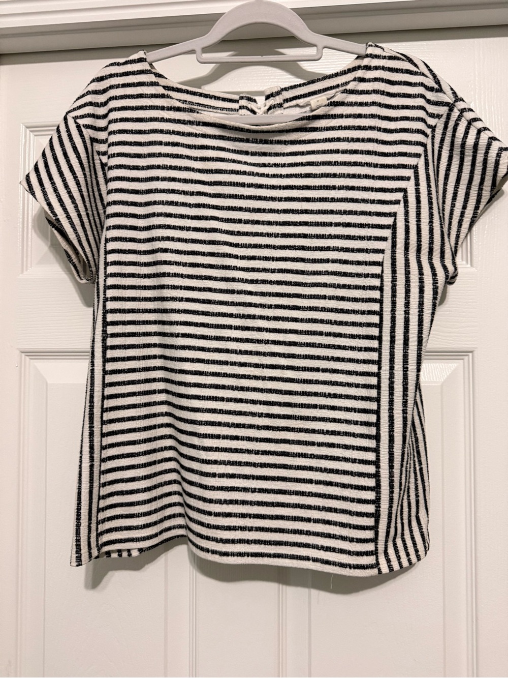 Caslon Black & White Striped Short-Sleeve Top